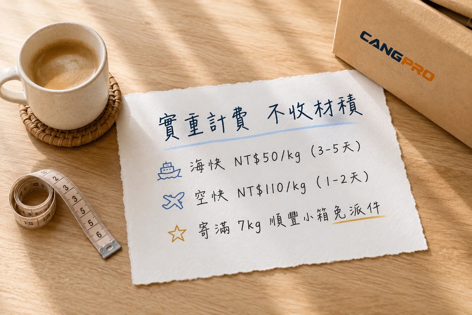 空快 NT$110/kg・海快 NT$50/kg